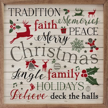 Christmas Words Multi Whitewash